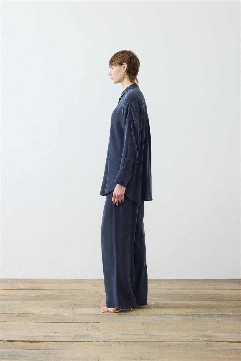 PRIME WASHED SILK PANTS SET NAVY BLUE