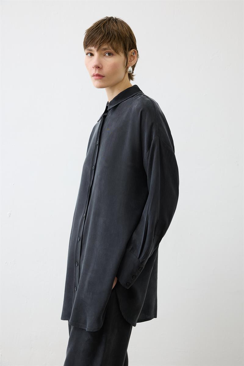 PRIME WASHED SILK PANTS SET BLACK