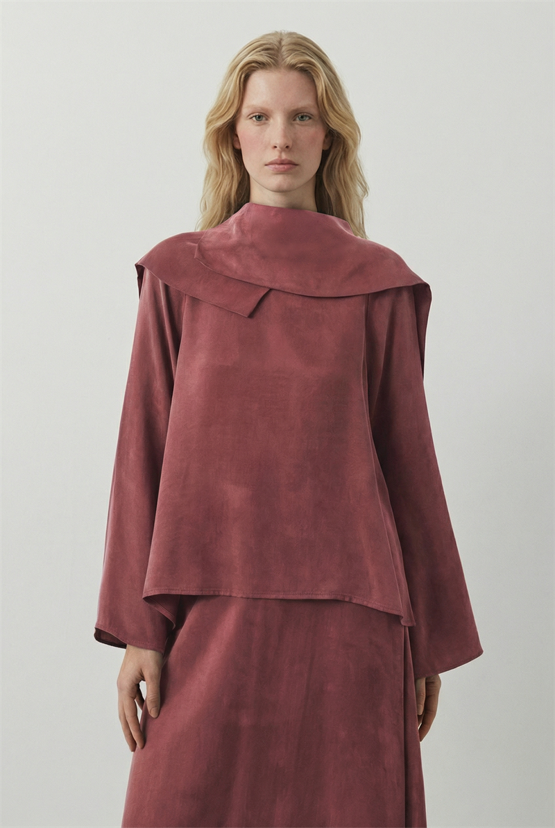 QUEEN TAŞLANMIŞ İPEK ETEKLİ TAKIM BORDO