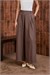 RAYON DENİM PİLE DETAY PANTOLON KAHVE