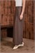 RAYON DENİM PİLE DETAY PANTOLON KAHVE