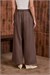 RAYON DENİM PİLE DETAY PANTOLON KAHVE