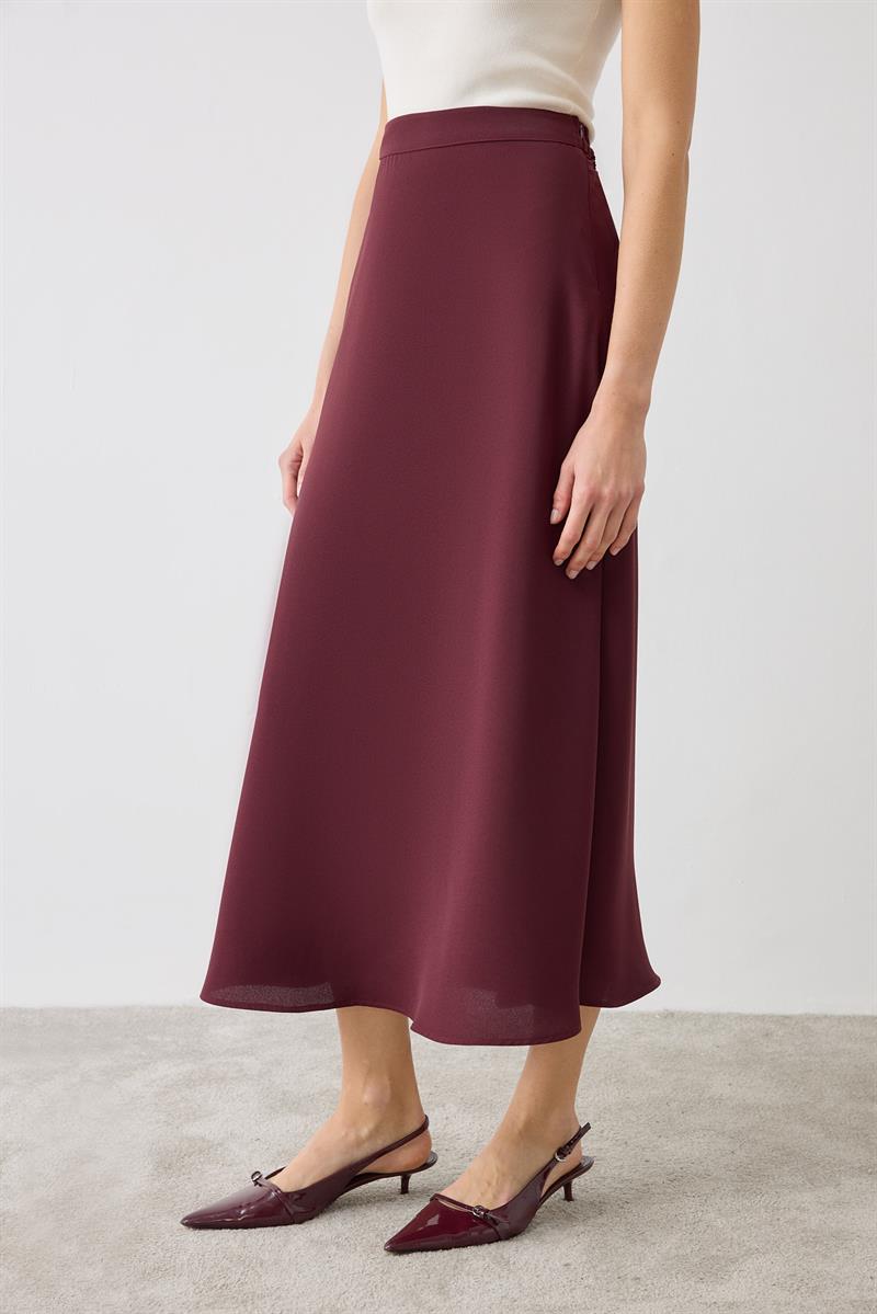 RINA CREPE BIAS SKIRT BURGUNDY