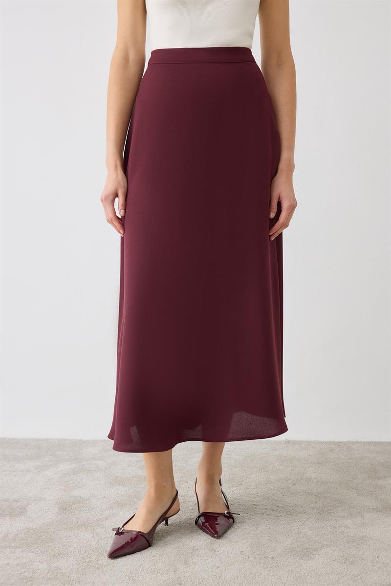 RINA CREPE BIAS SKIRT BURGUNDY