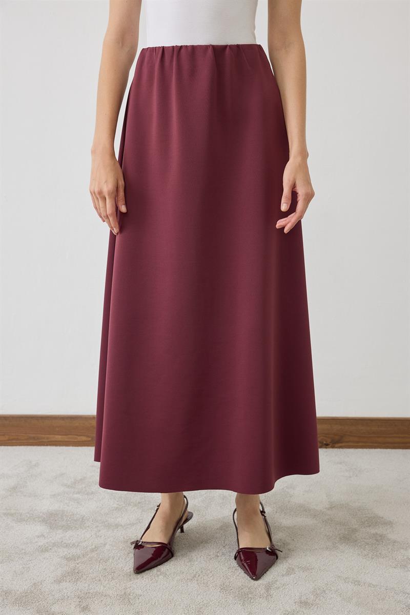 ŞAL DETAYLI PUF KISA CEKET - ETEK TAKIM BORDO