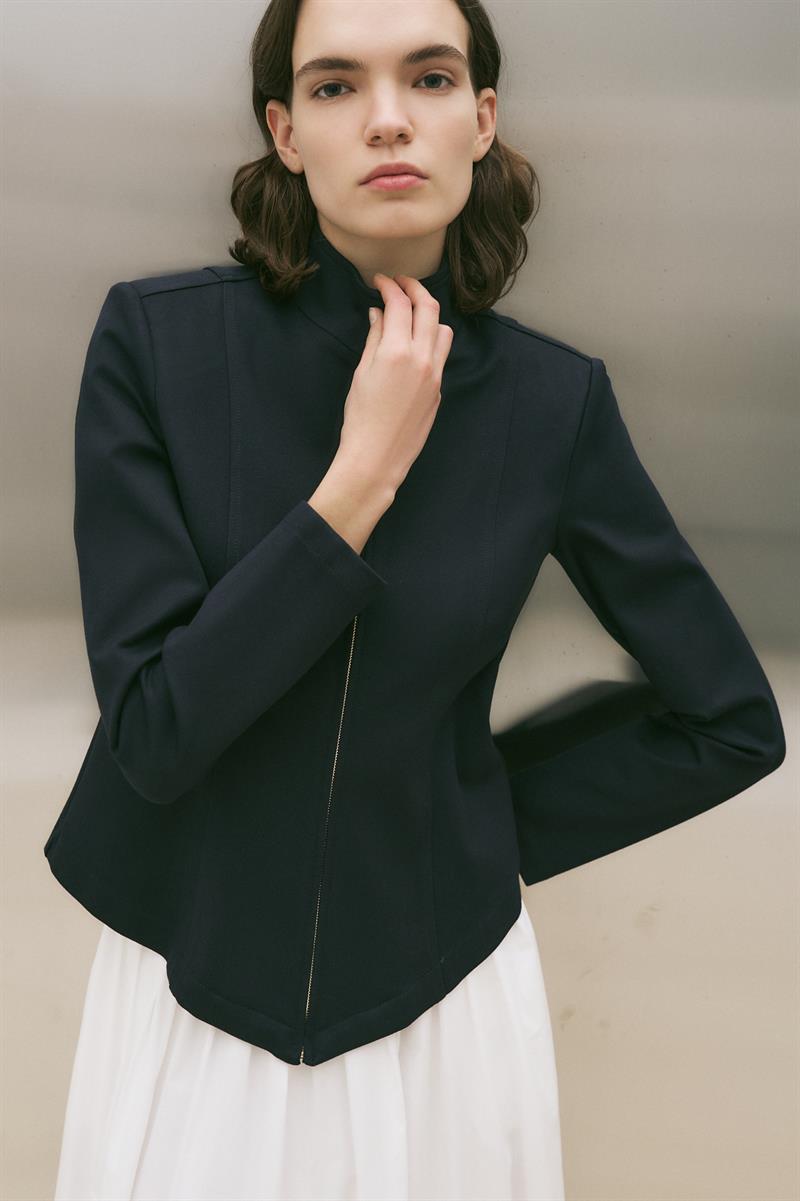 SALSA ÖRME OTURTMALI CEKET LACİVERT