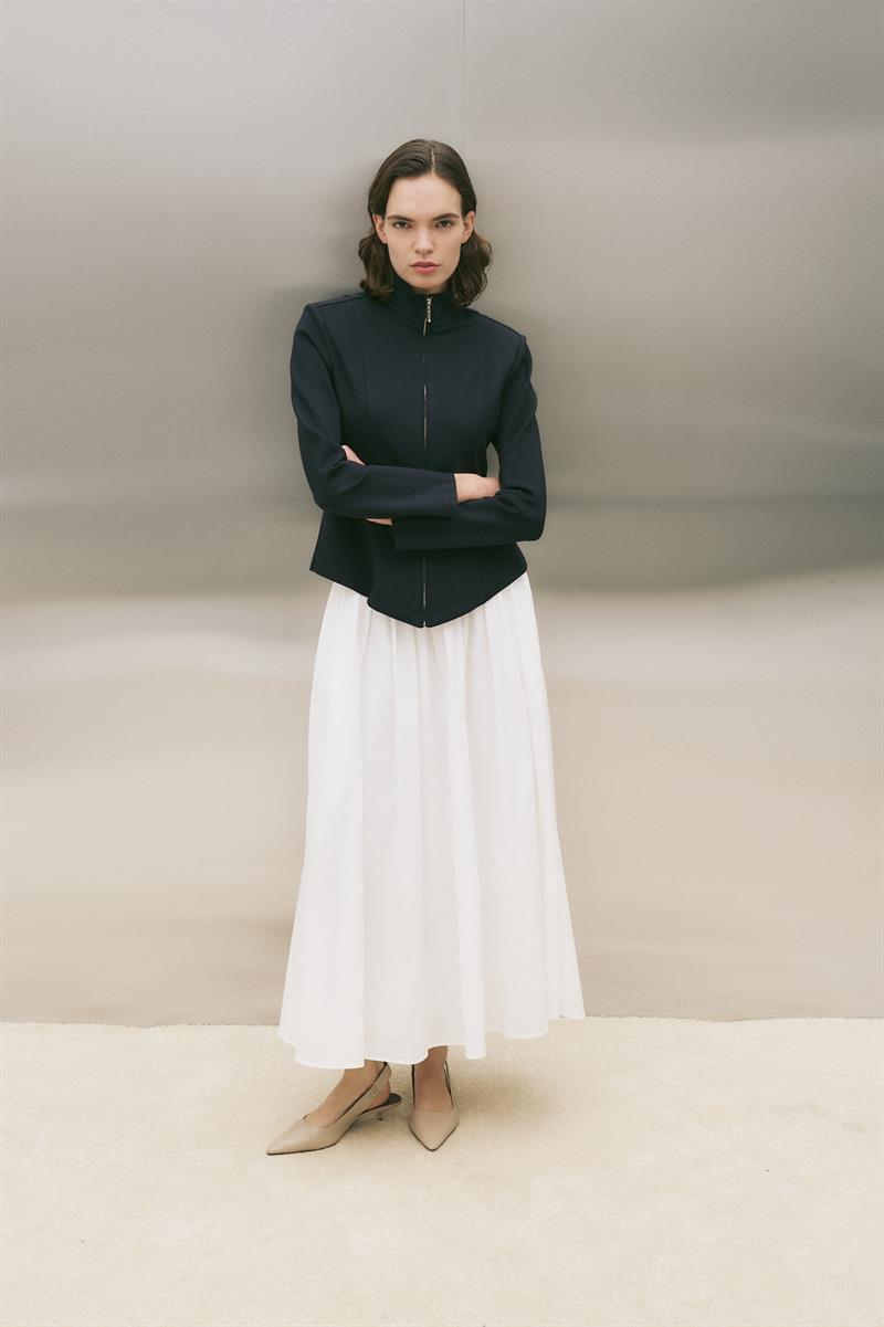 SALSA ÖRME OTURTMALI CEKET LACİVERT