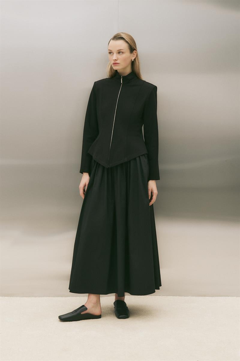 SALSA ÖRME OTURTMALI CEKET SİYAH