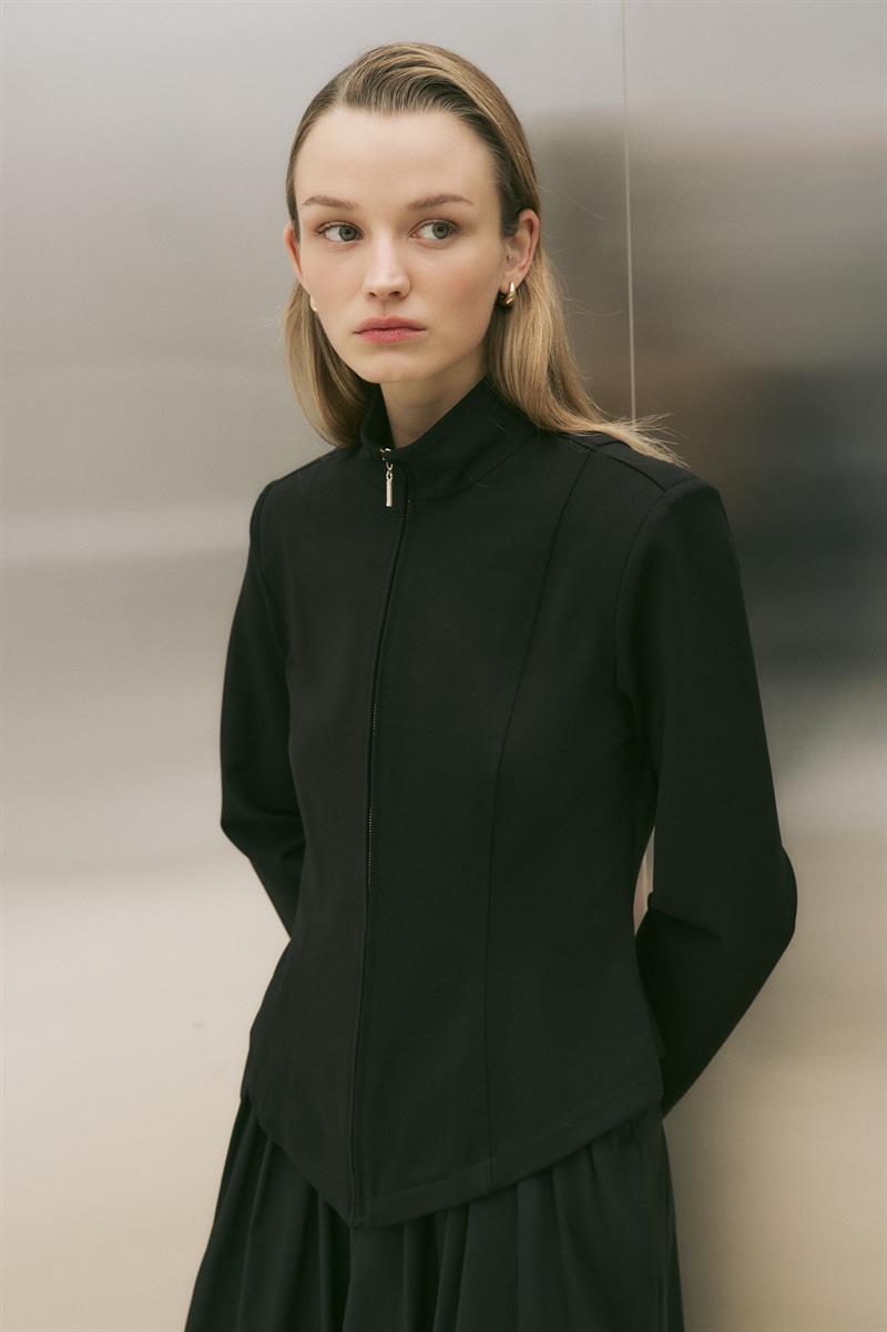 SALSA ÖRME OTURTMALI CEKET SİYAH