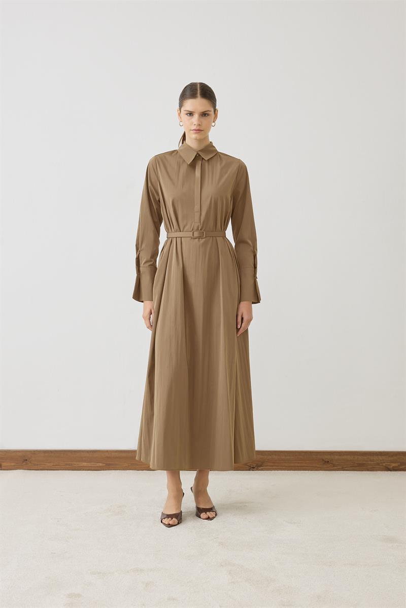 SALVE LOOSE FIT SHIRT DRESS CAMEL
