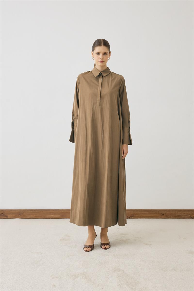 SALVE LOOSE FIT SHIRT DRESS CAMEL