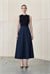 SAND RAYON DENIM JACKET - SKIRT SET NAVY BLUE