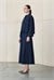 SAND RAYON DENIM JACKET - SKIRT SET NAVY BLUE