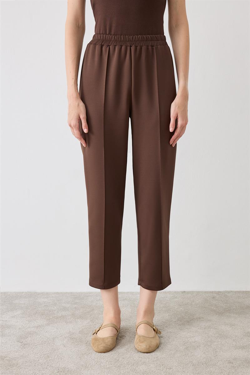 SCUBA OVERSIZE LINE DETAILED PANTS DARK BROWN
