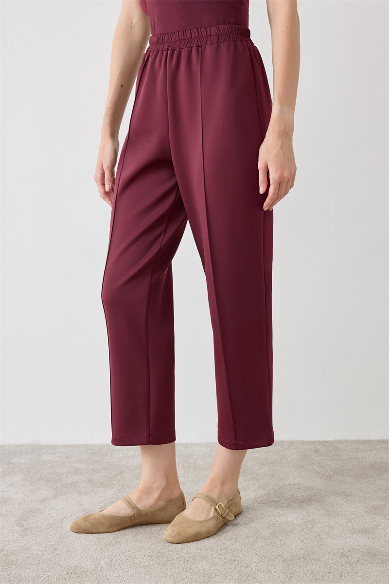 SCUBA OVERSİZE ÇİMALI PANTOLON BORDO