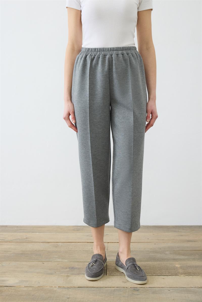 SCUBA OVERSİZE ÇİMALI PANTOLON GRİ MELANJ