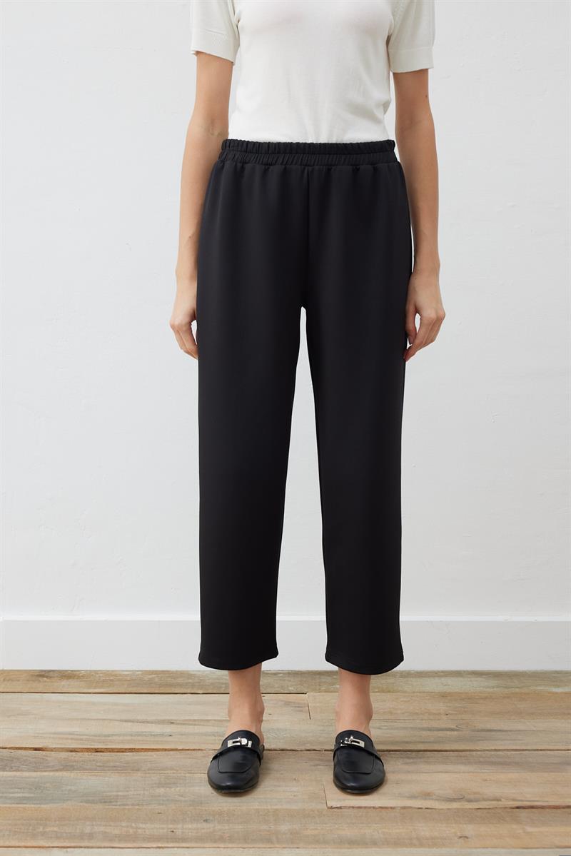 SCUBA OVERSIZE CARROT PANTS BLACK