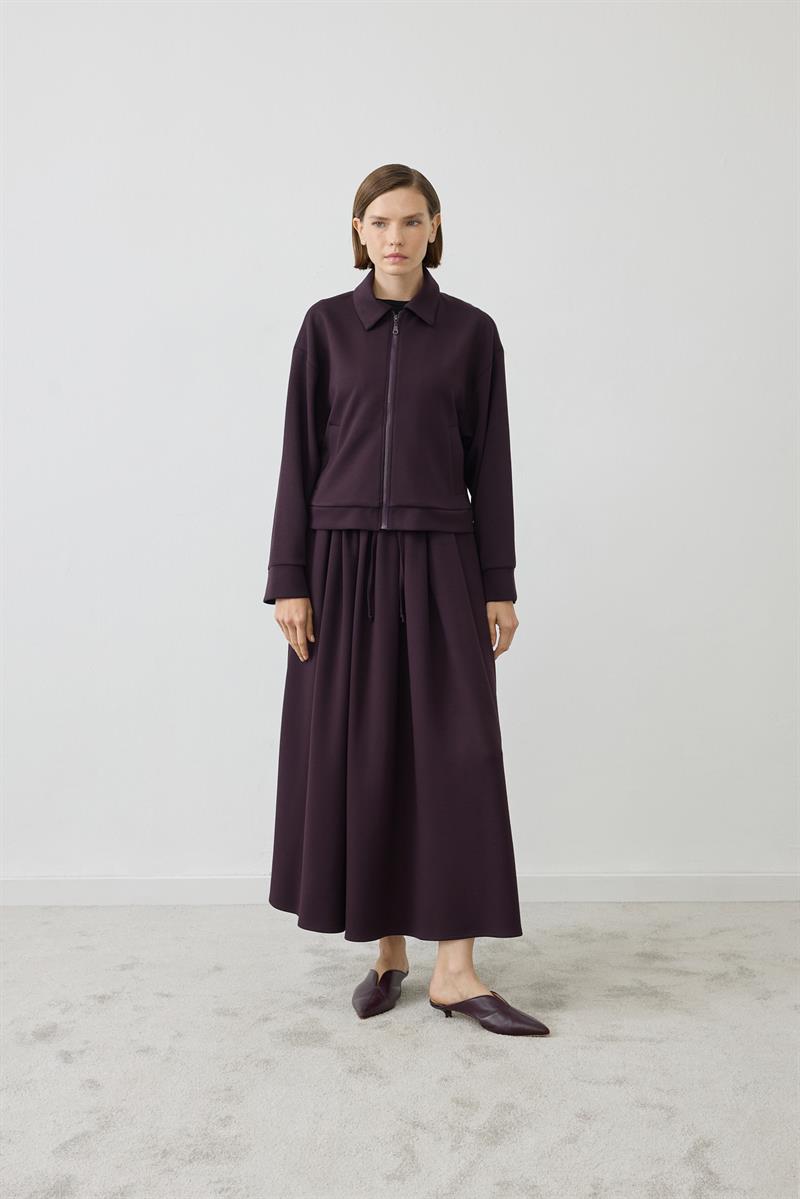 SERENA ÖRME ETEKLİ TAKIM BORDO