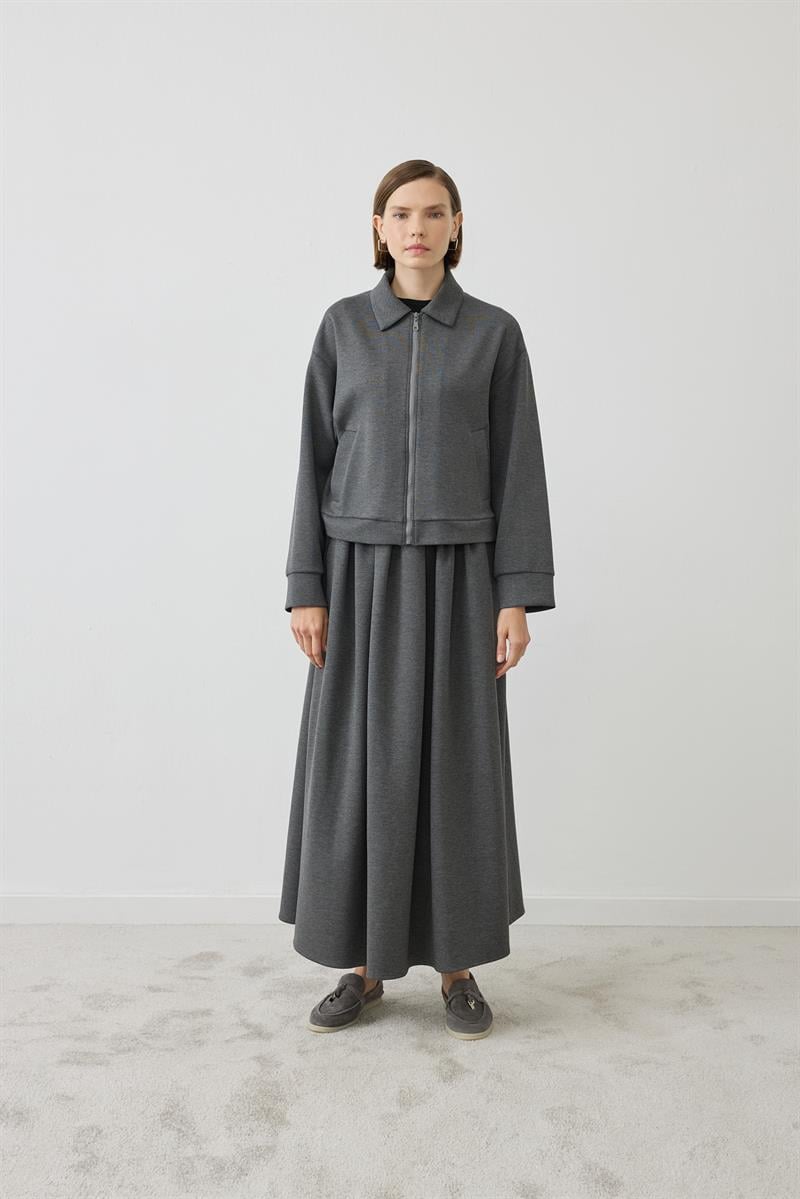 SERENA ÖRME ETEKLİ TAKIM GRİ