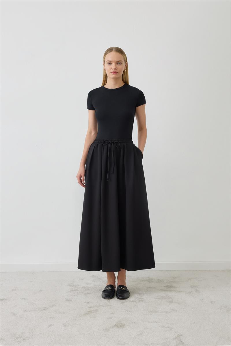 SERENA ÖRME ETEKLİ TAKIM SİYAH