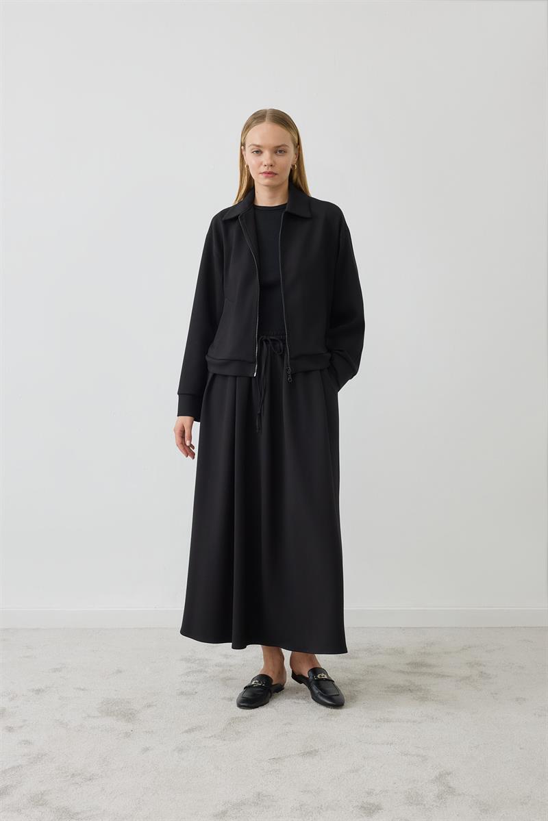 SERENA ÖRME ETEKLİ TAKIM SİYAH