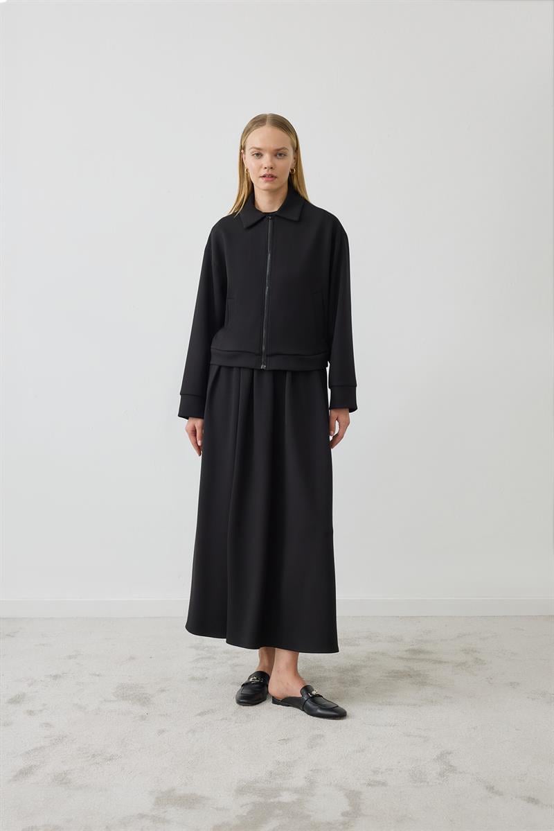 SERENA ÖRME ETEKLİ TAKIM SİYAH