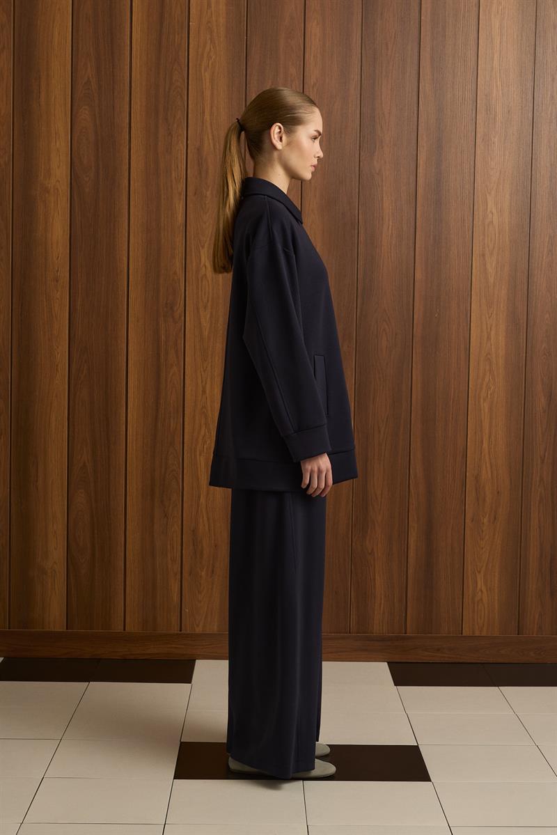 SERENA KNIT PANTS SET NAVY BLUE