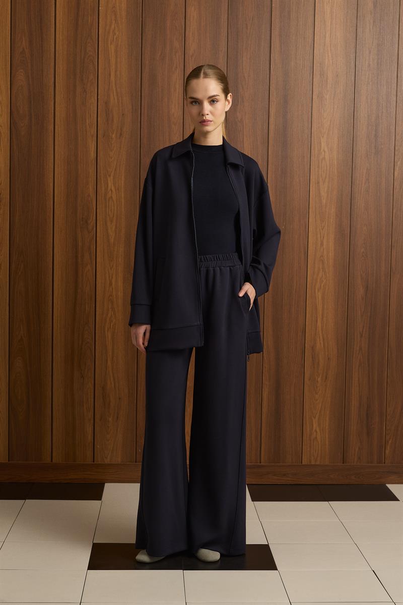 SERENA KNIT PANTS SET NAVY BLUE