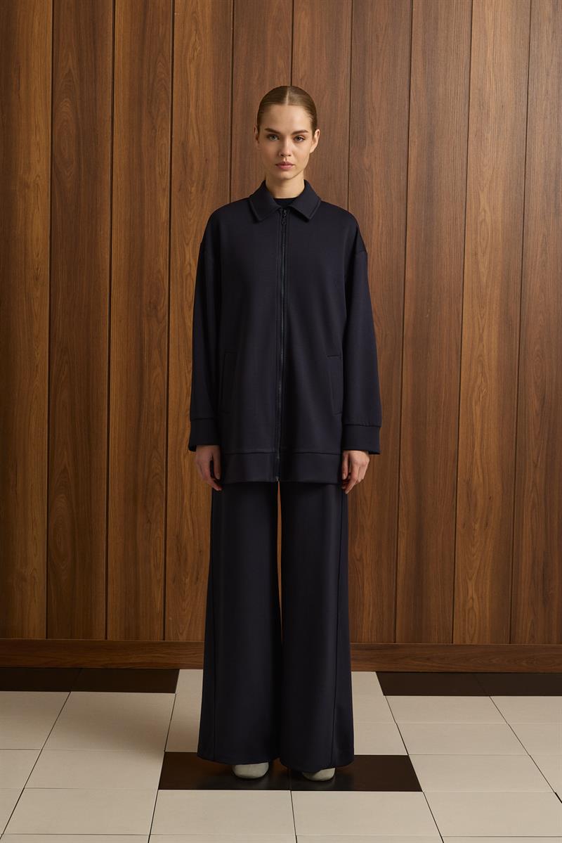 SERENA KNIT PANTS SET NAVY BLUE