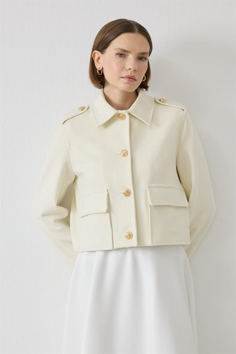 SİENA KAŞE CEKET BEYAZ