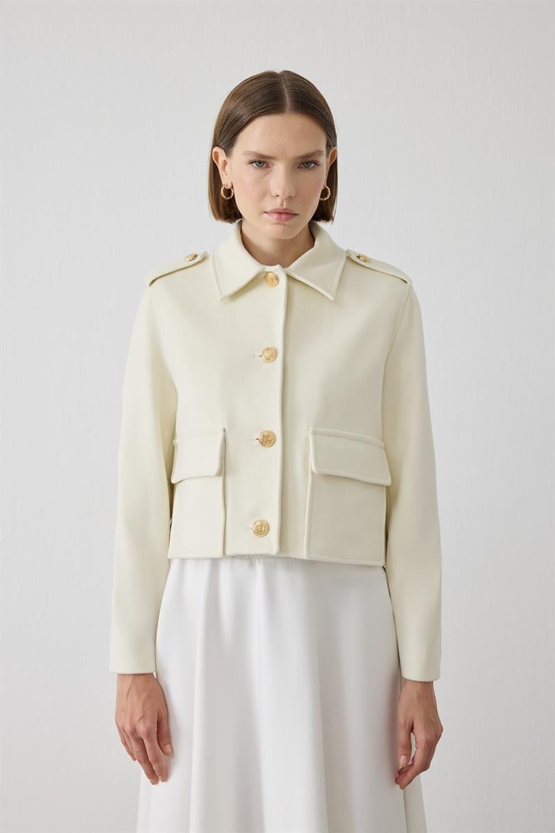 SİENA KAŞE CEKET BEYAZ