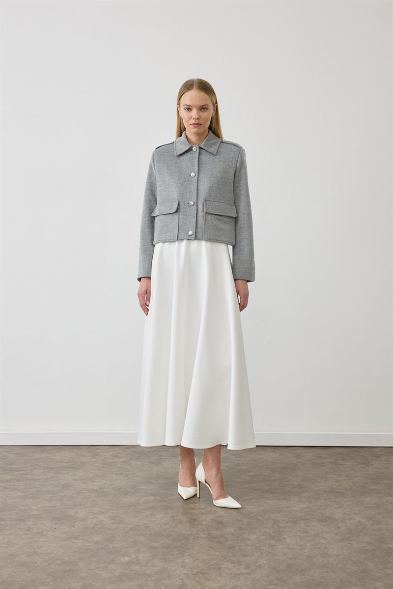 SİENA KAŞE CEKET GRİ MELANJ