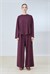 SILVA VISCOSE PLEAT DETAIL PANTS SET BURGUNDY