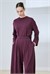 SILVA VISCOSE PLEAT DETAIL PANTS SET BURGUNDY