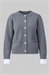 SILVER CUFF DETAIL KNITWEAR CARDIGAN GRAY