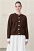 SILVER CUFF DETAIL KNITWEAR CARDIGAN BROWN