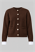 SILVER CUFF DETAIL KNITWEAR CARDIGAN BROWN