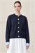 SILVER CUFF DETAIL KNITWEAR CARDIGAN NAVY BLUE