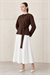 SIMA RAYON KNITWEAR JACKET DARK BROWN