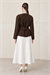 SIMA RAYON KNITWEAR JACKET DARK BROWN
