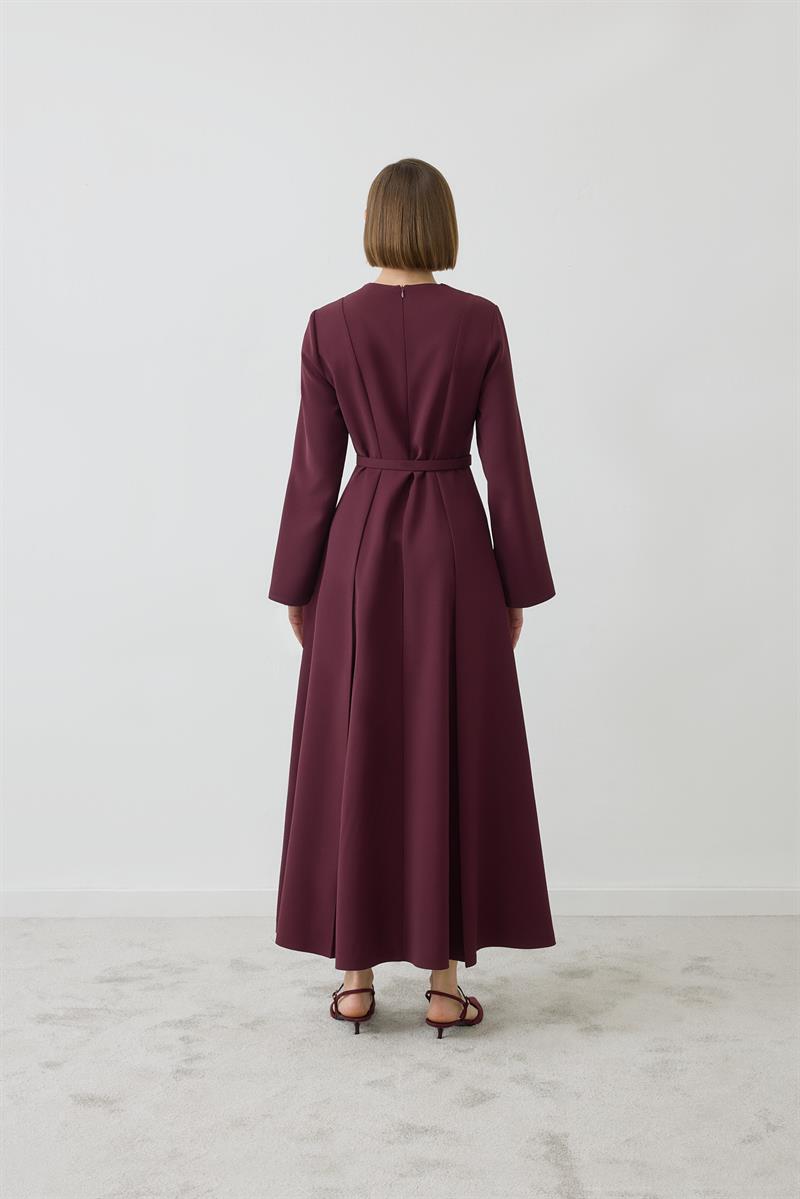 SİNA ELBİSE BORDO