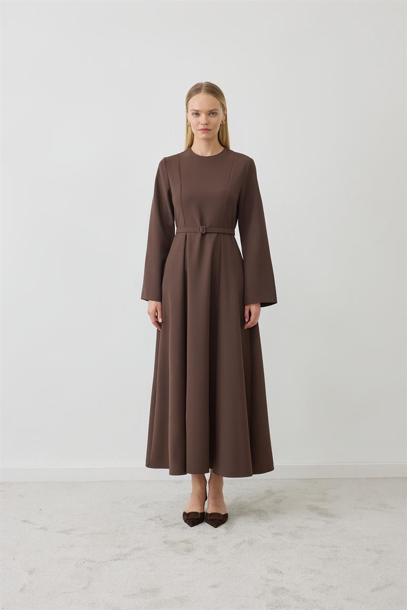 SİNA ELBİSE KAHVERENGİ