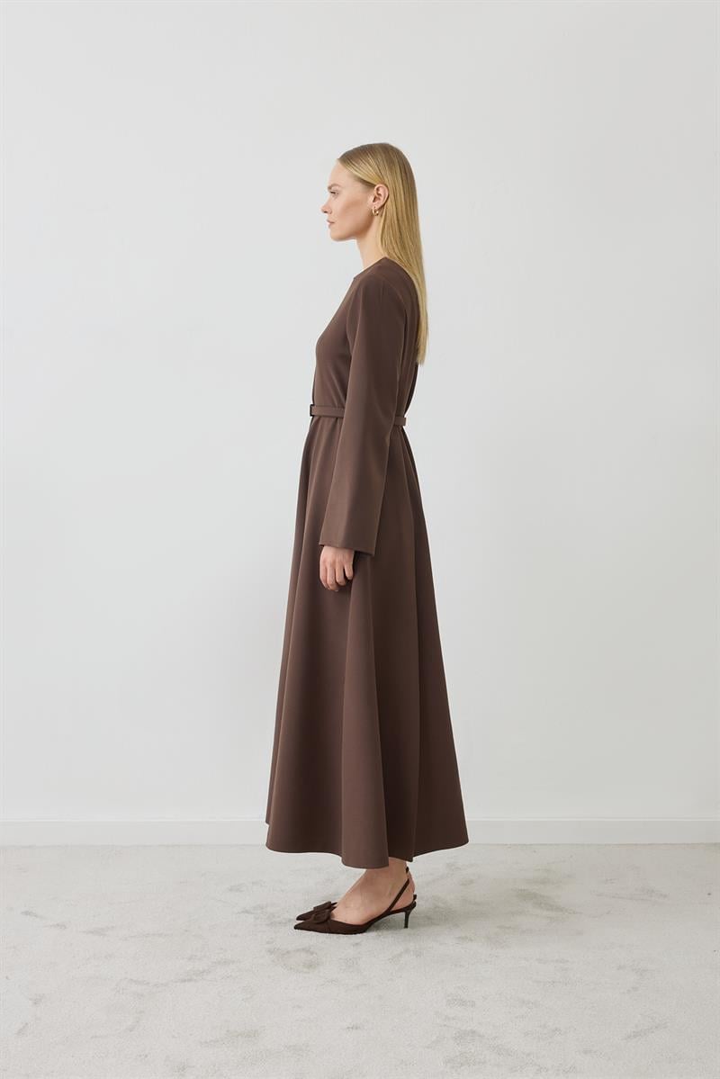 SİNA ELBİSE KAHVERENGİ