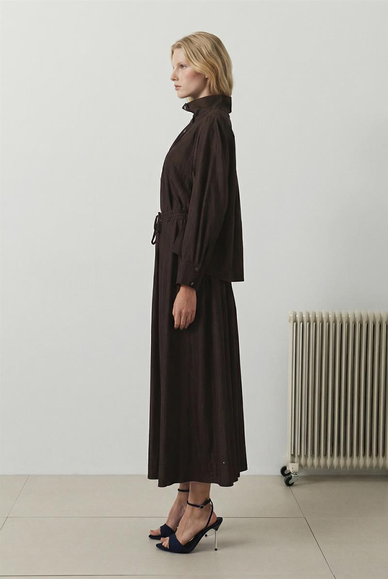 STELA ÇITÇIT DETAYLI ETEKLİ TAKIM KAHVE