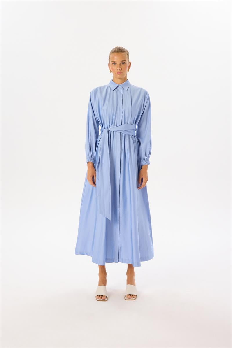 STİLA KOTON ELBİSE BEBE MAVİ