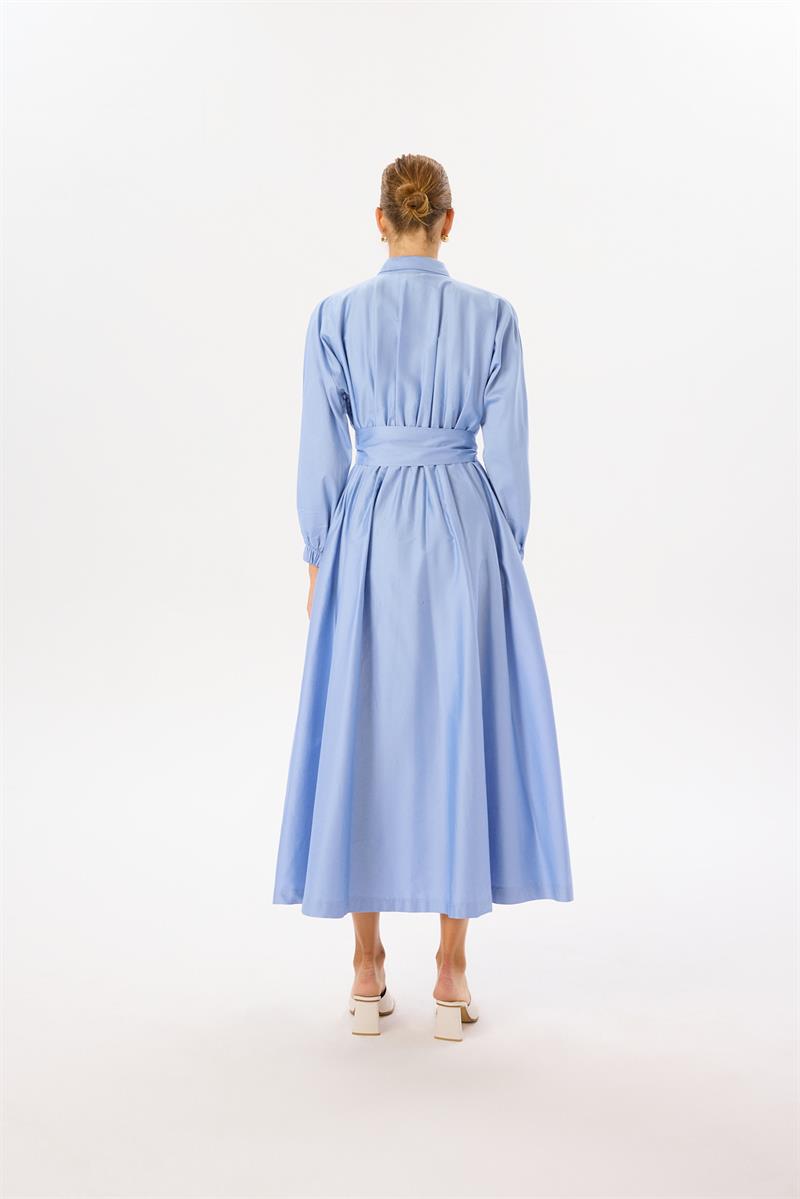 STİLA KOTON ELBİSE BEBE MAVİ