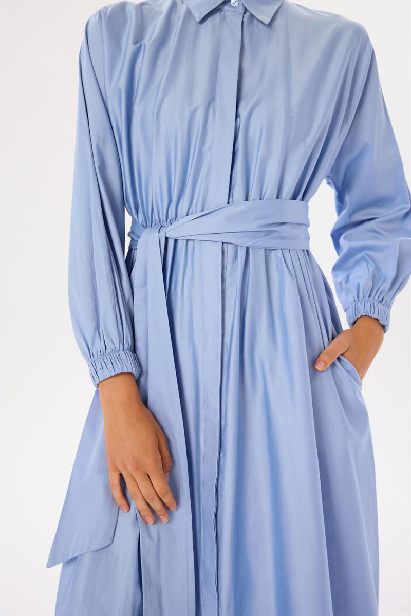 STİLA KOTON ELBİSE BEBE MAVİ