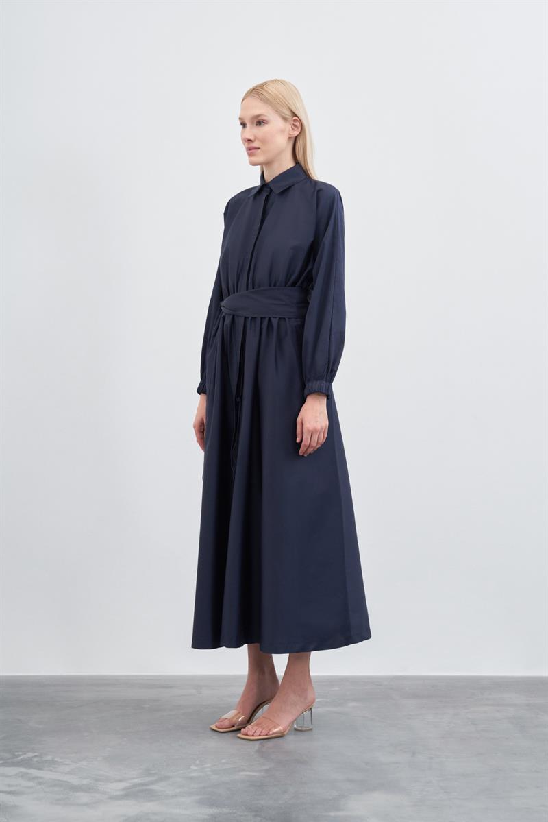 STİLA KOTON ELBİSE LACİVERT