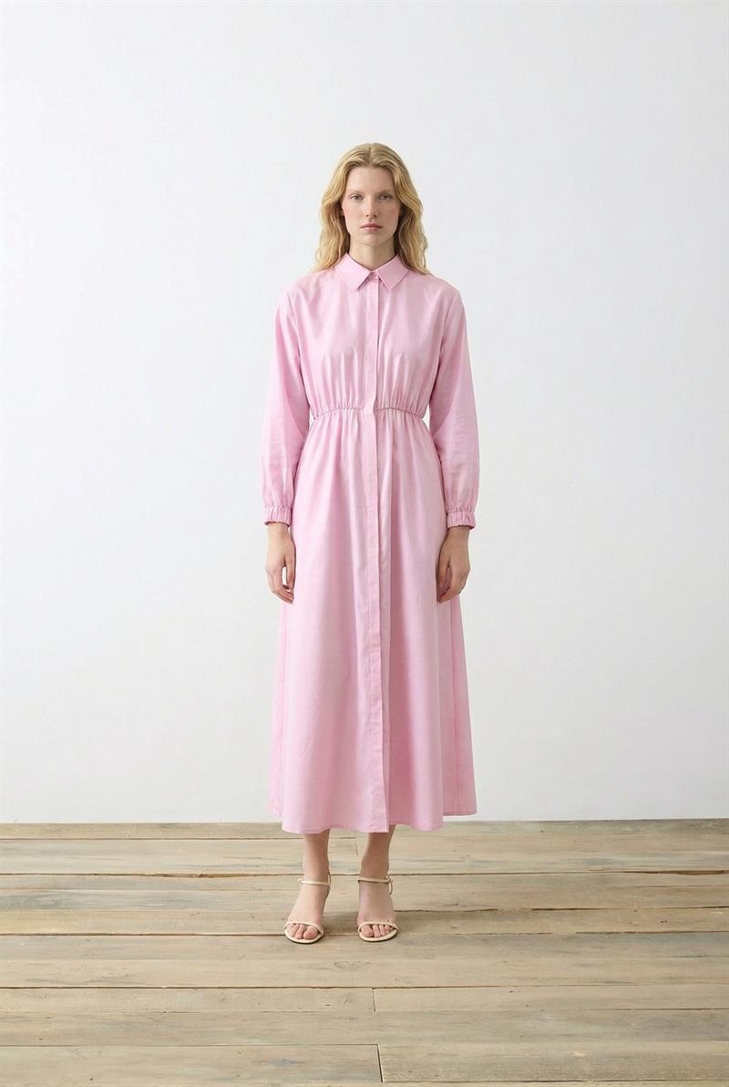 STİLA KOTON ELBİSE PUDRA