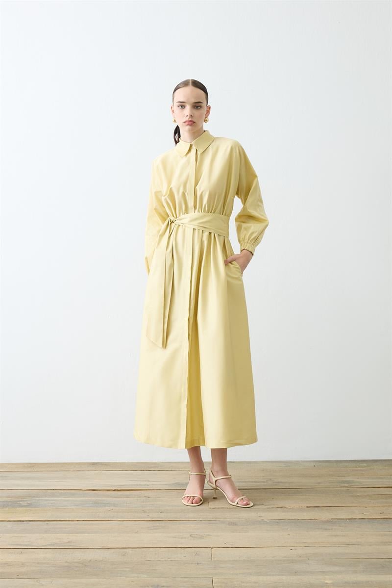 STİLA KOTON ELBİSE SARI